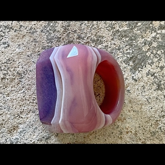 Chunky Purple & Lavender Polished Stone Ring - Picture 4 of 4
